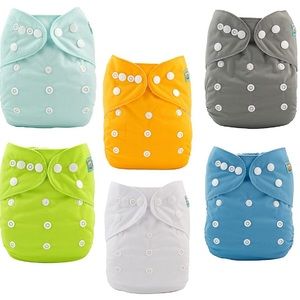 Alva Baby Pack of 6 Cloth Diapers